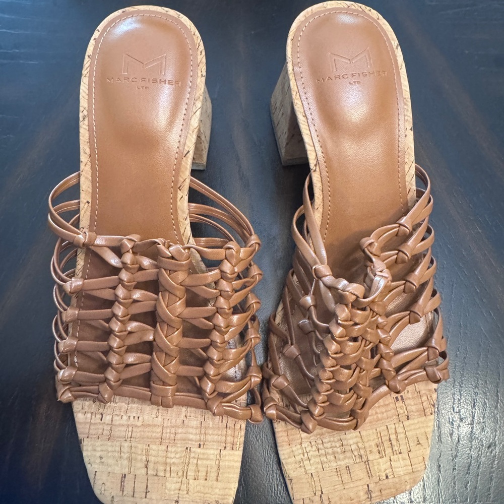 Marc Fisher Tan Woven Sandals size 7 - Picture 3 of 8